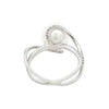 White South Sea Pearl Ring wih Diamonds in White Gold