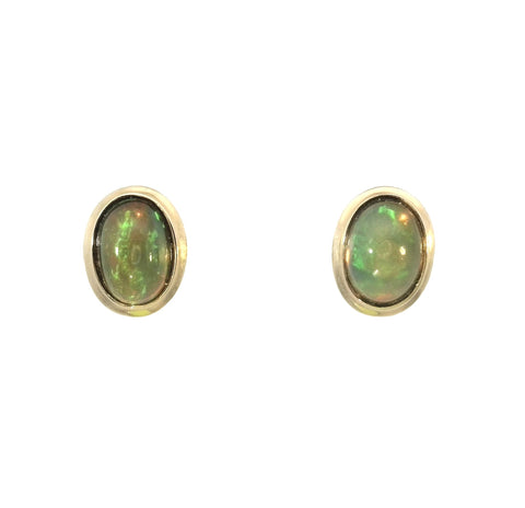 Opal Earrings in Yellow Gold