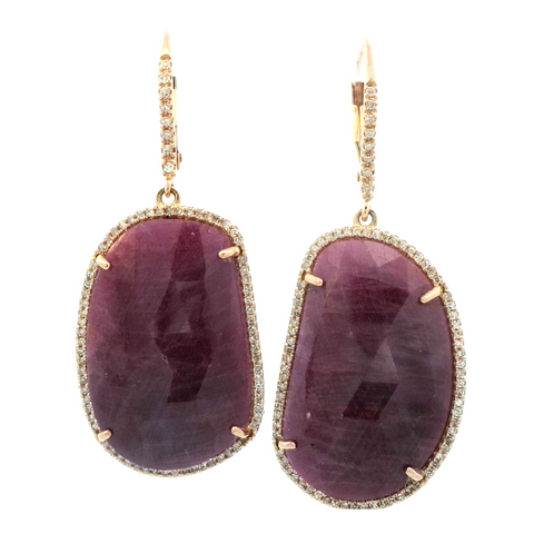 Ruby Earrings in Rose Gold