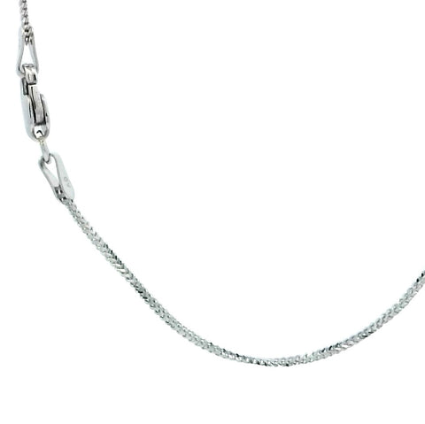 Singapore Foxtail Chain in White Gold - 16
