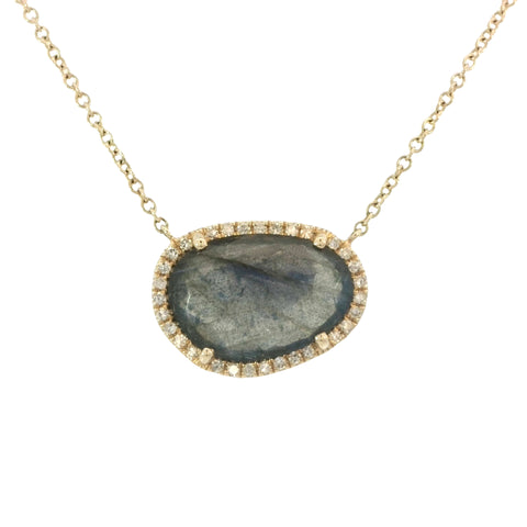 Labradorite Necklace in Yellow Gold