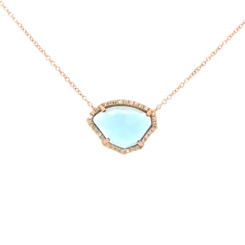 Kauai Necklace in Rose Gold with London Blue Topaz
