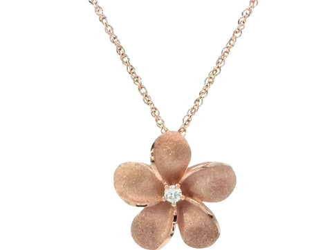 Plumeria Slide Pendant in Rose Gold