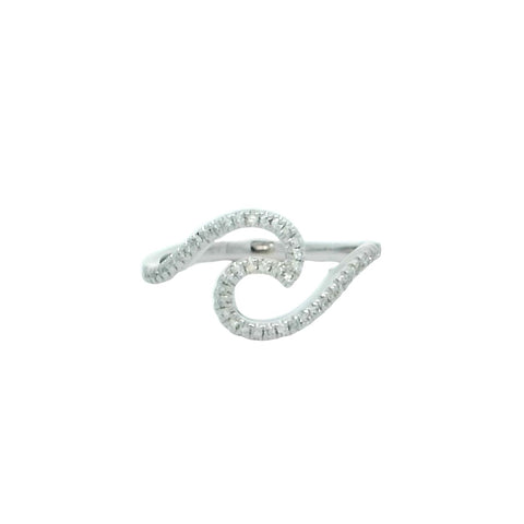 Wave Ring in White Gold-Size 6