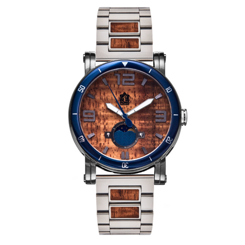Waterman Koa Wood Watch in Chrome