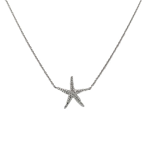 Starfish Necklace in White Gold