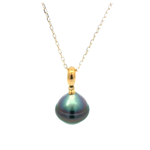Baroque Cultured Tahitian Pearl Necklace in Yellow Gold