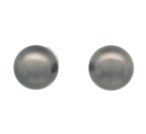 Tahitian Pearl Stud Earrings in Sterling Silver