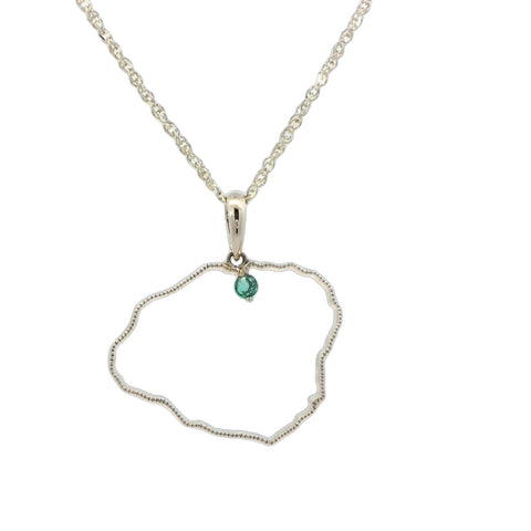 Kauai Island Outline Pendant in Yellow Gold