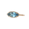 Marquise Cut London Blue Topaz Ring in Rose Gold