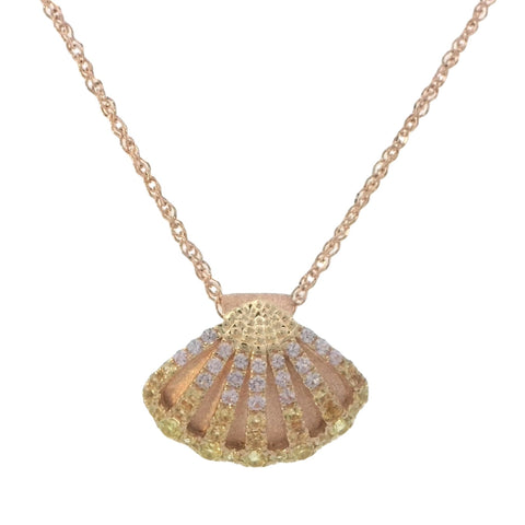 Sapphire Sunrise Shell Pendant