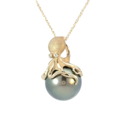 Octopus Pendant with Pearl