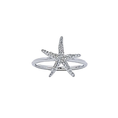 Starfish Ring in White Gold
