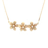 Three Plumeria Necklace in Yellow Gold