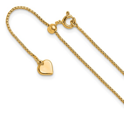 Gold Plated Adjustable Round Box Chain
