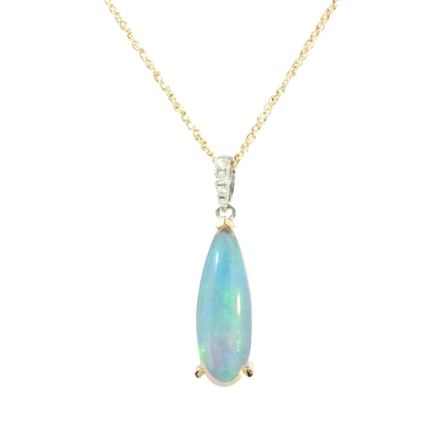 Opal and Diamonds Pendant