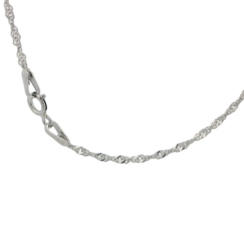 Singapore Chain in White Gold