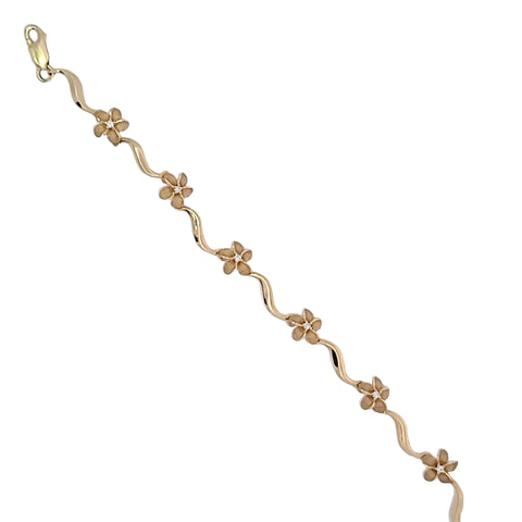 Plumeria Lei Bracelet in Yellow Gold