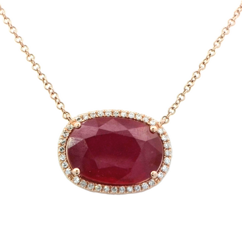 Ruby Necklace in Rose Gold