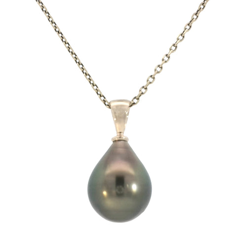 Teardrop Tahitian Pearl Pendant in Yellow Gold