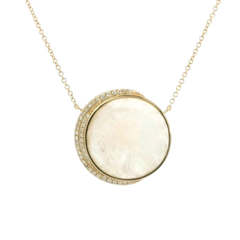 Moon Phase Necklace in Yellow Gold