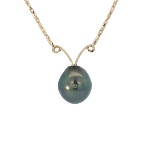 Single Tahitian Pearl Necklace with 