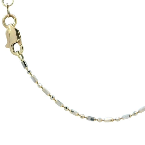 Bead and Bar Chan in Two Tone Gold - 16