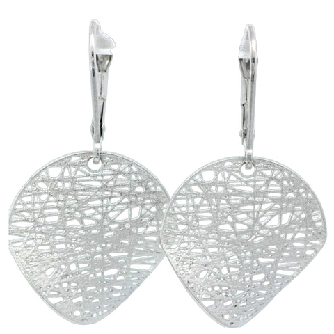 Circle Earrings in White Gold