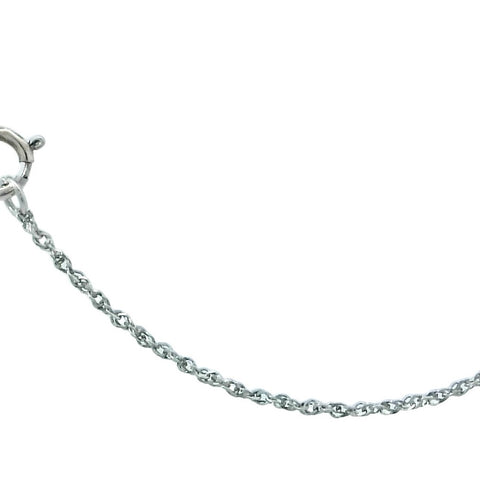 Baby Diamond Cut Rope Chain in White Gold - 16