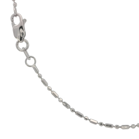 Bead and Bar Chain in White Gold - 18