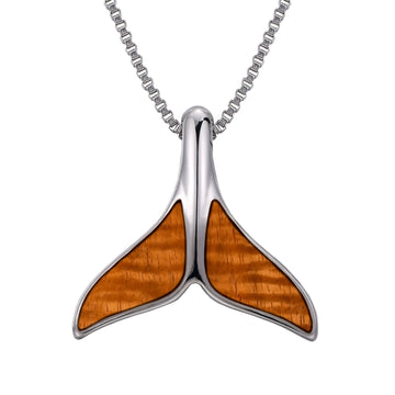 Koa Wood Whale Tail Pendant