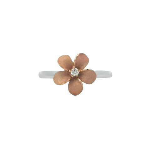 Two Tone Gold Plumeria Ring