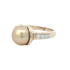 Golden South Sea Pearl and Diamonds Ring in Yellow Gold