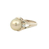 Golden South Sea Pearl and Diamonds Ring in Yellow Gold