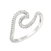 Wave Ring in White Gold-Size 7