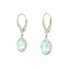 Oval Aquamarine and Diamonds Leverback Earrings
