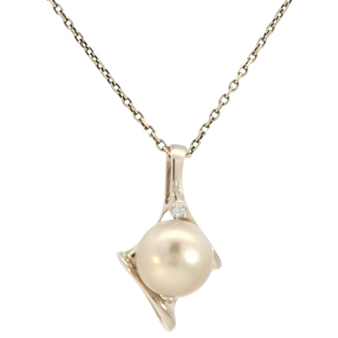 Golden South Sea Pearl and Diamond Pendant