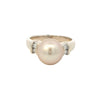 Golden South Sea Pearl and Diamonds Ring in Yellow Gold