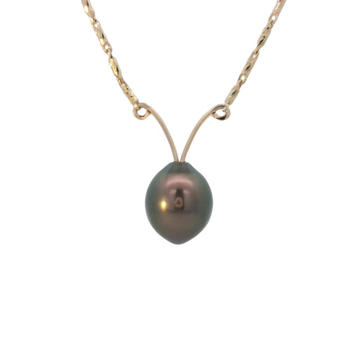 Single Tahitian Pearl Necklace with 