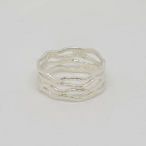Sterling Silver Ocean Waves Band