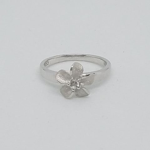 Silver Single Plumeria Ring