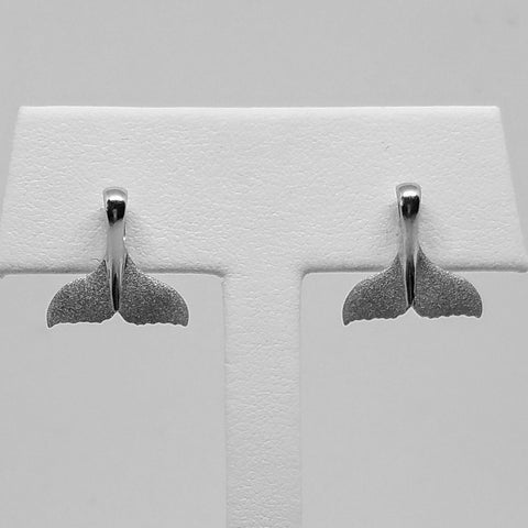 Silver Whale Tail Earrings