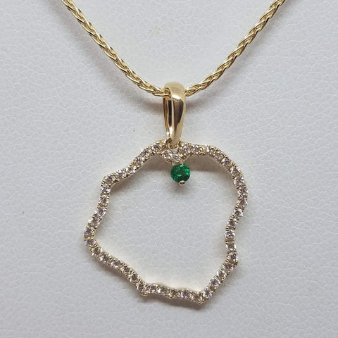 Kauai Diamond Pendant with Emerald