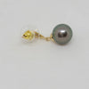 Tahitian Pearl Drop Earrings with Diamonds
