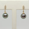 Tahitian Pearl Drop Earrings with Diamonds