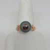 Tahitian Pearl Ring with Plumerias