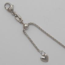 Rhodium Plated Sterling Silver Adjustable Spiga Chain
