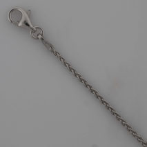 Rhodium Plated Sterling Silver Spiga Chain