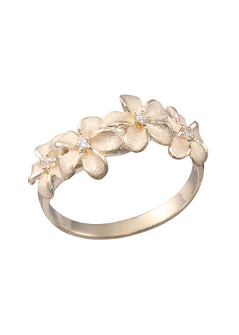 Four Flower Plumeria Ring