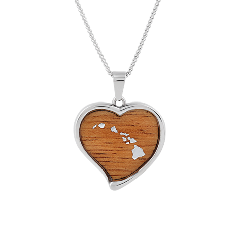 Koa Wood Heart Necklace